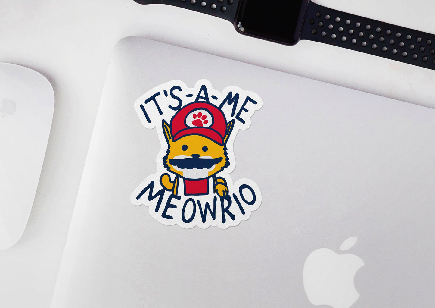 It's-A-Me Meowrio * STICKER OR MAGNET * Die-Cut | Vinyl | Decal | Waterproof | Weatherproof