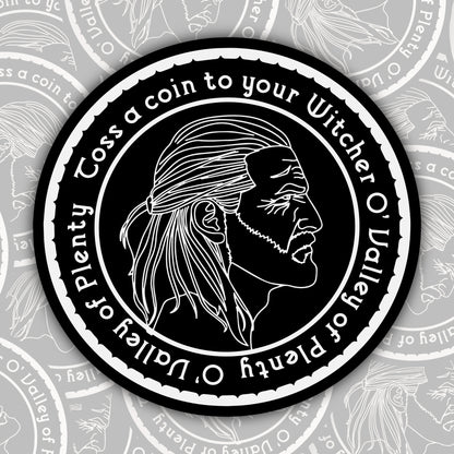 Toss A Coin To Your Witcher * STICKER OR MAGNET * Die-Cut | Vinyl | Decal | Waterproof | Weatherproof