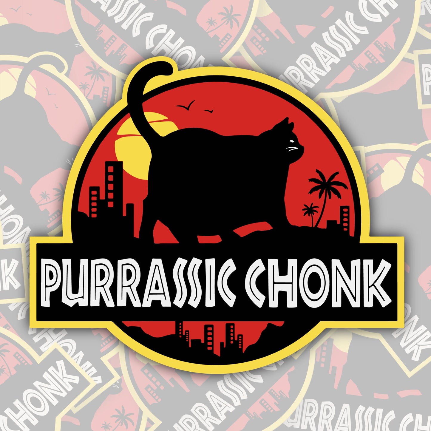 Purrassic Chonk * STICKER OR MAGNET * Die-Cut | Vinyl | Decal | Waterproof | Weatherproof