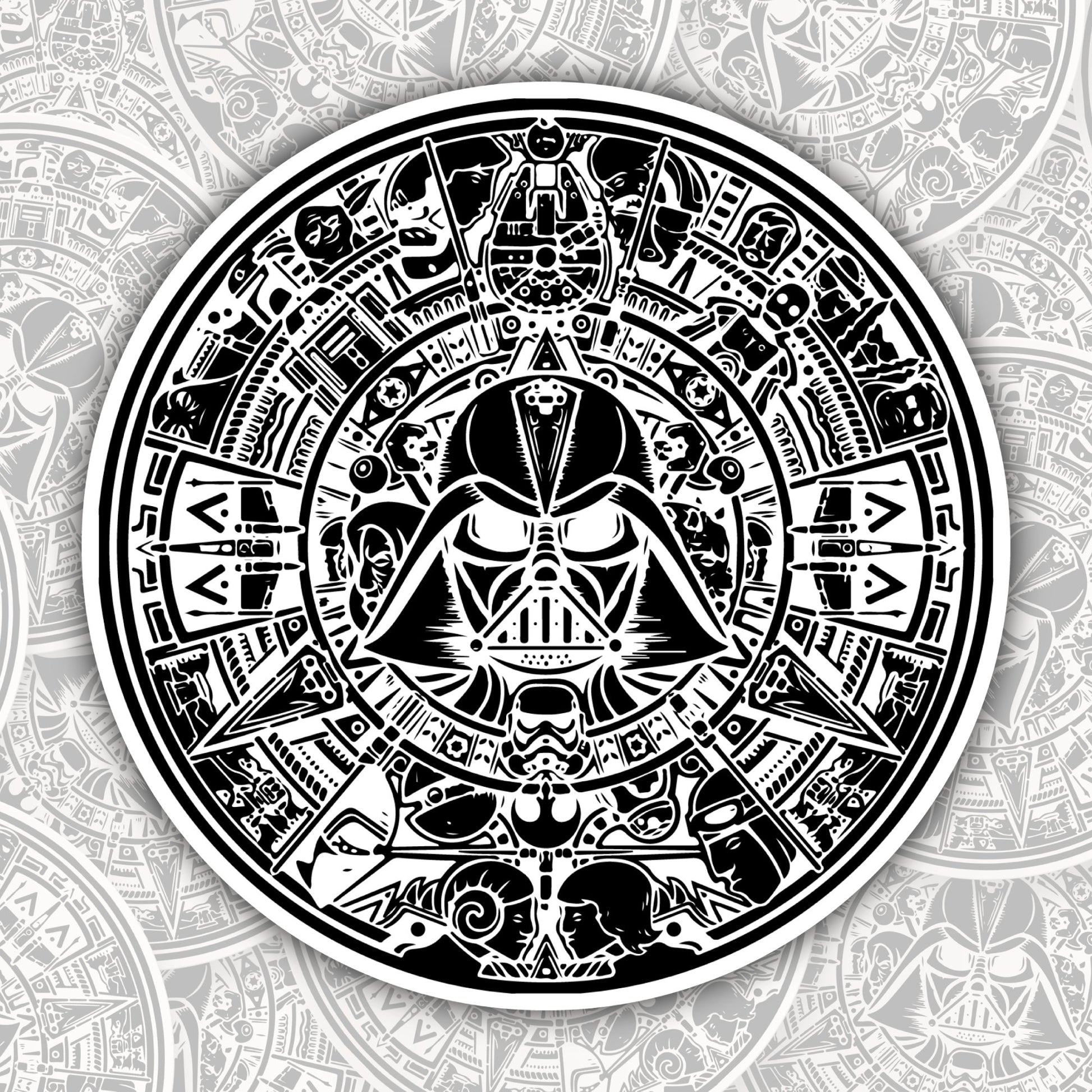 Darth Vader Aztec Calendar * STICKER OR MAGNET * Die-Cut | Vinyl | Decal | Waterproof | Weatherproof