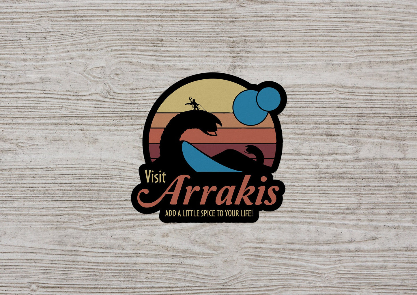 Visit Arrakis Dune Travel Ad * STICKER OR MAGNET * Die-Cut | Vinyl | Decal | Waterproof | Weatherproof