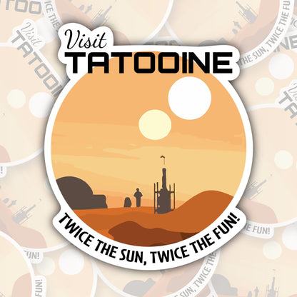 Visit Tatooine Star Wars Travel Ad * STICKER OR MAGNET * Die-Cut | Vinyl | Decal | Waterproof | Weatherproof