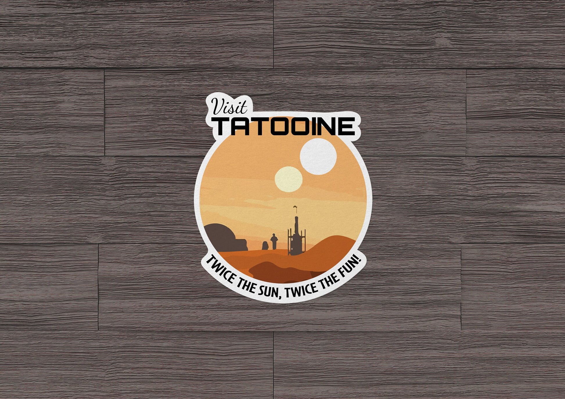 Visit Tatooine Star Wars Travel Ad * STICKER OR MAGNET * Die-Cut | Vinyl | Decal | Waterproof | Weatherproof