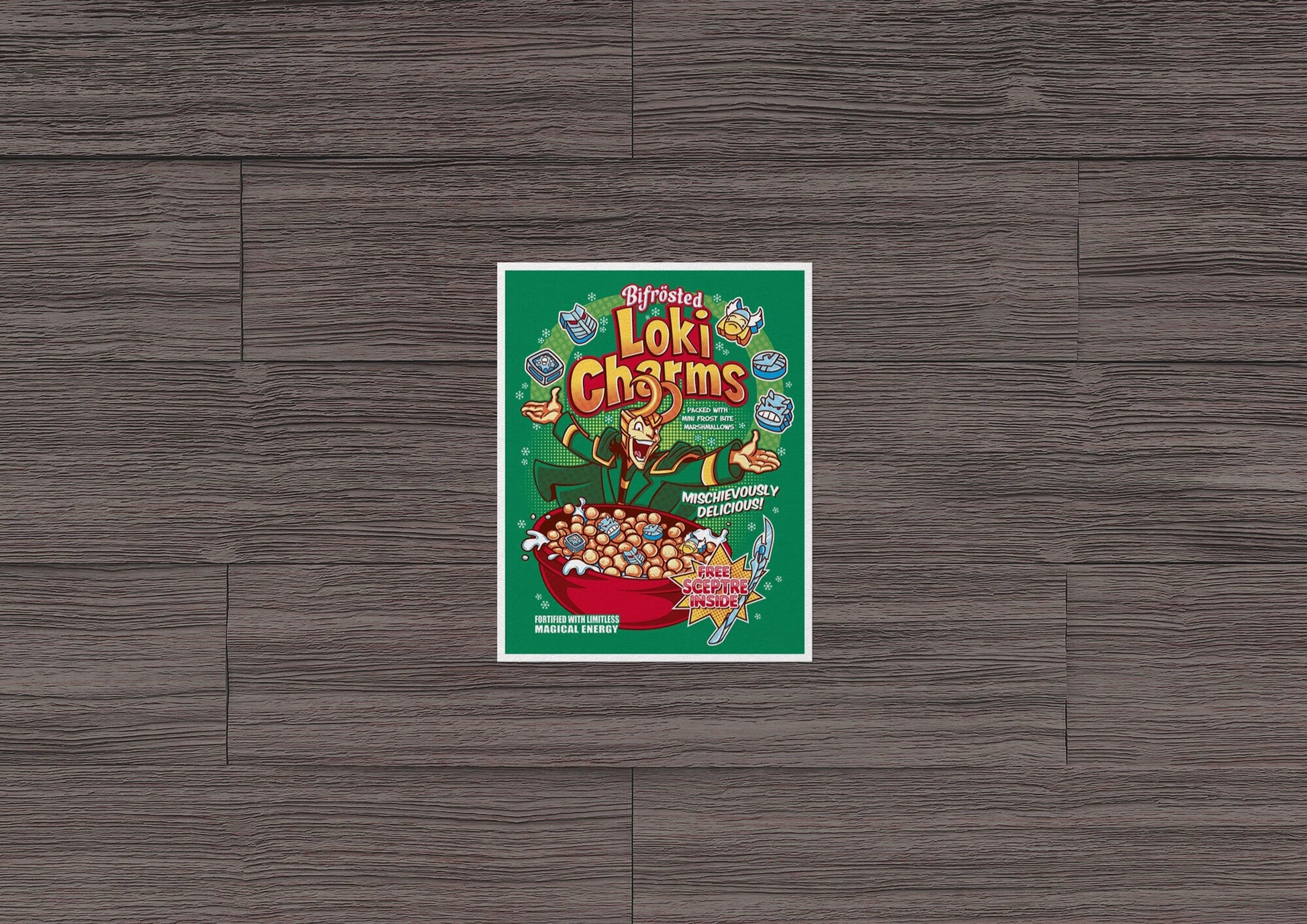 Loki Charms Cereal * STICKER OR MAGNET * Die-Cut | Vinyl | Decal | Waterproof | Weatherproof