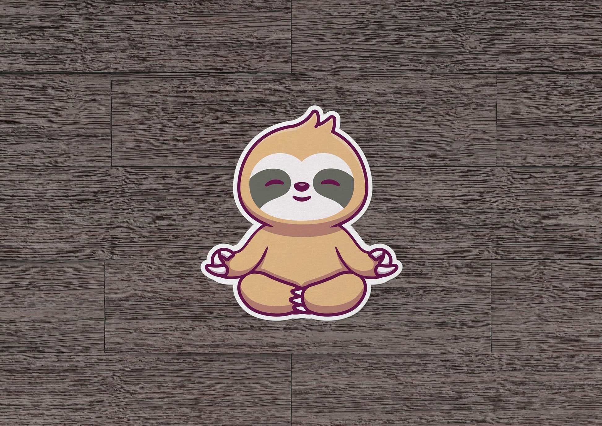 Meditating Sloth * STICKER OR MAGNET * Die-Cut | Vinyl | Decal | Waterproof | Weatherproof