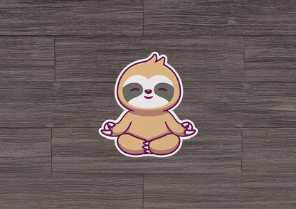 Meditating Sloth * STICKER OR MAGNET * Die-Cut | Vinyl | Decal | Waterproof | Weatherproof