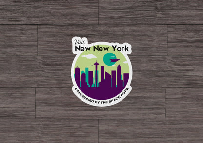 Visit New New York Futurama Travel Ad * STICKER OR MAGNET * Die-Cut | Vinyl | Decal | Waterproof | Weatherproof