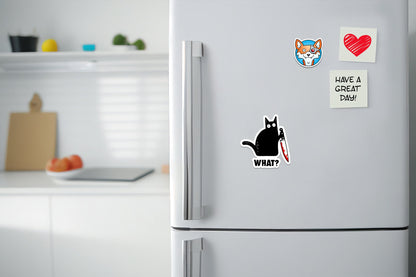 What? Cat * STICKER OR MAGNET * Die-Cut | Vinyl | Decal | Waterproof | Weatherproof