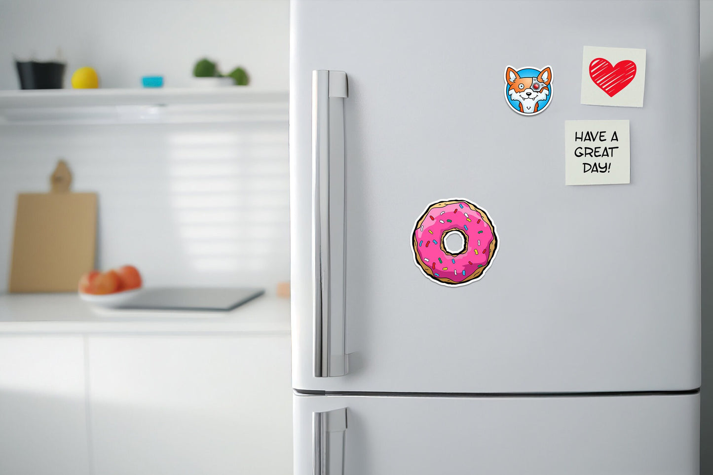 Pink Donut * STICKER OR MAGNET * Die-Cut | Vinyl | Decal | Waterproof | Weatherproof