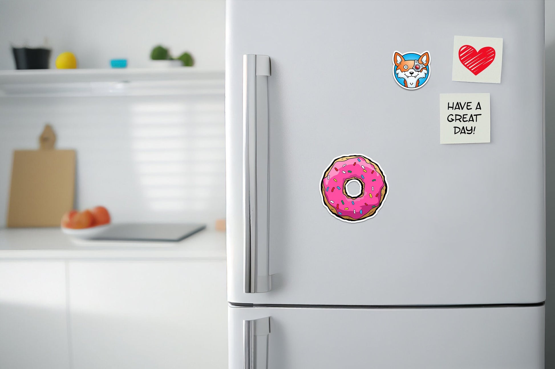 Pink Donut * STICKER OR MAGNET * Die-Cut | Vinyl | Decal | Waterproof | Weatherproof