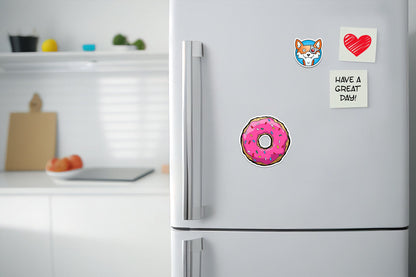 Pink Donut * STICKER OR MAGNET * Die-Cut | Vinyl | Decal | Waterproof | Weatherproof