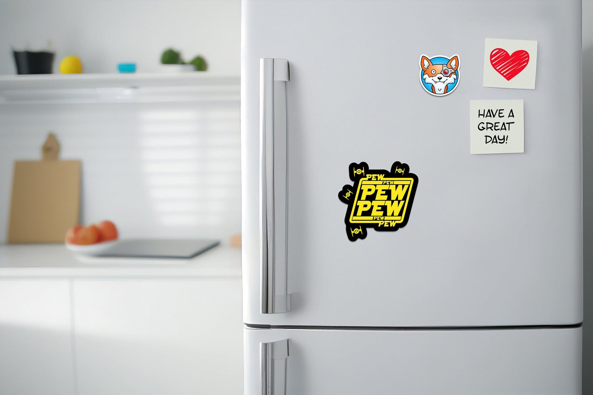 Pew Pew * STICKER OR MAGNET * Die-Cut | Vinyl | Decal | Waterproof | Weatherproof