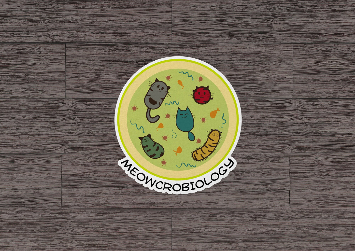 Meowcrobiology * STICKER OR MAGNET * Die-Cut | Vinyl | Decal | Waterproof | Weatherproof