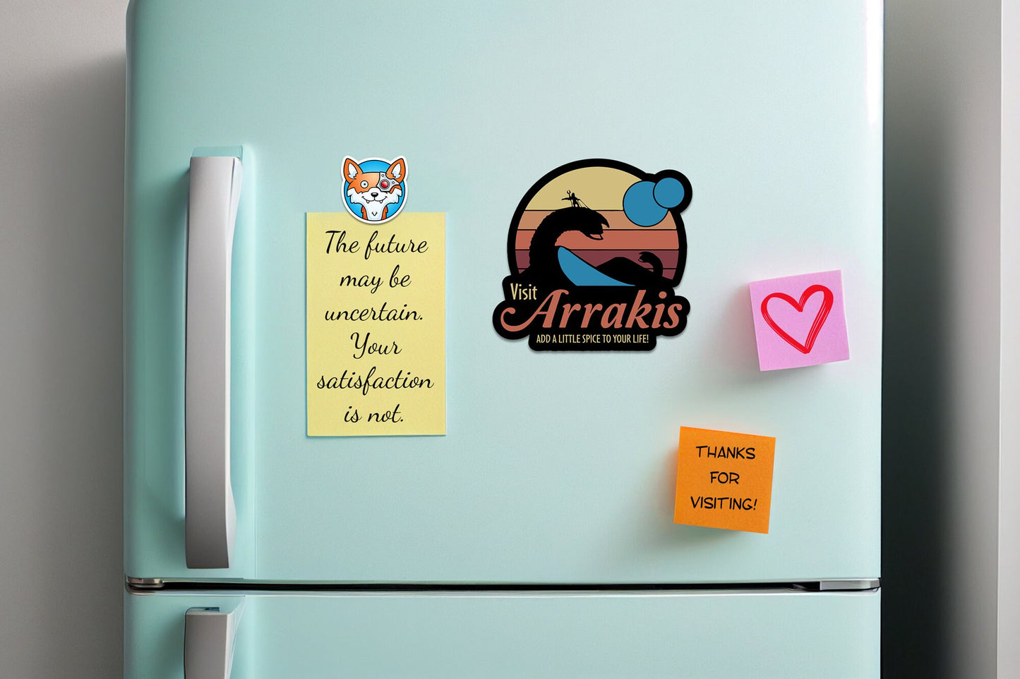 Visit Arrakis Dune Travel Ad * STICKER OR MAGNET * Die-Cut | Vinyl | Decal | Waterproof | Weatherproof