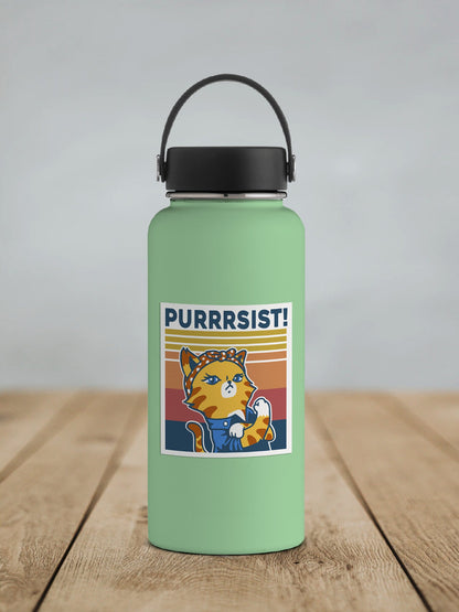 Purrrsist ~ Rosie the Riveter Cat * STICKER OR MAGNET * Die-Cut | Vinyl | Decal | Waterproof | Weatherproof