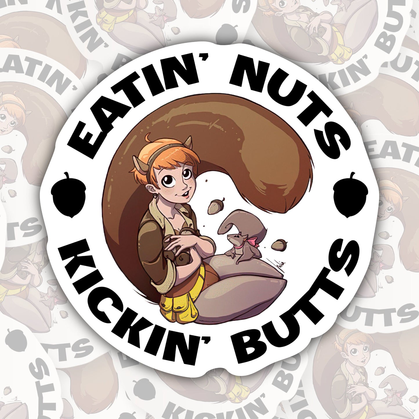 Squirrel Girl ~ Eatin' Nuts Kickin' Butts * STICKER OR MAGNET * Die-Cut | Vinyl | Decal | Waterproof | Weatherproof