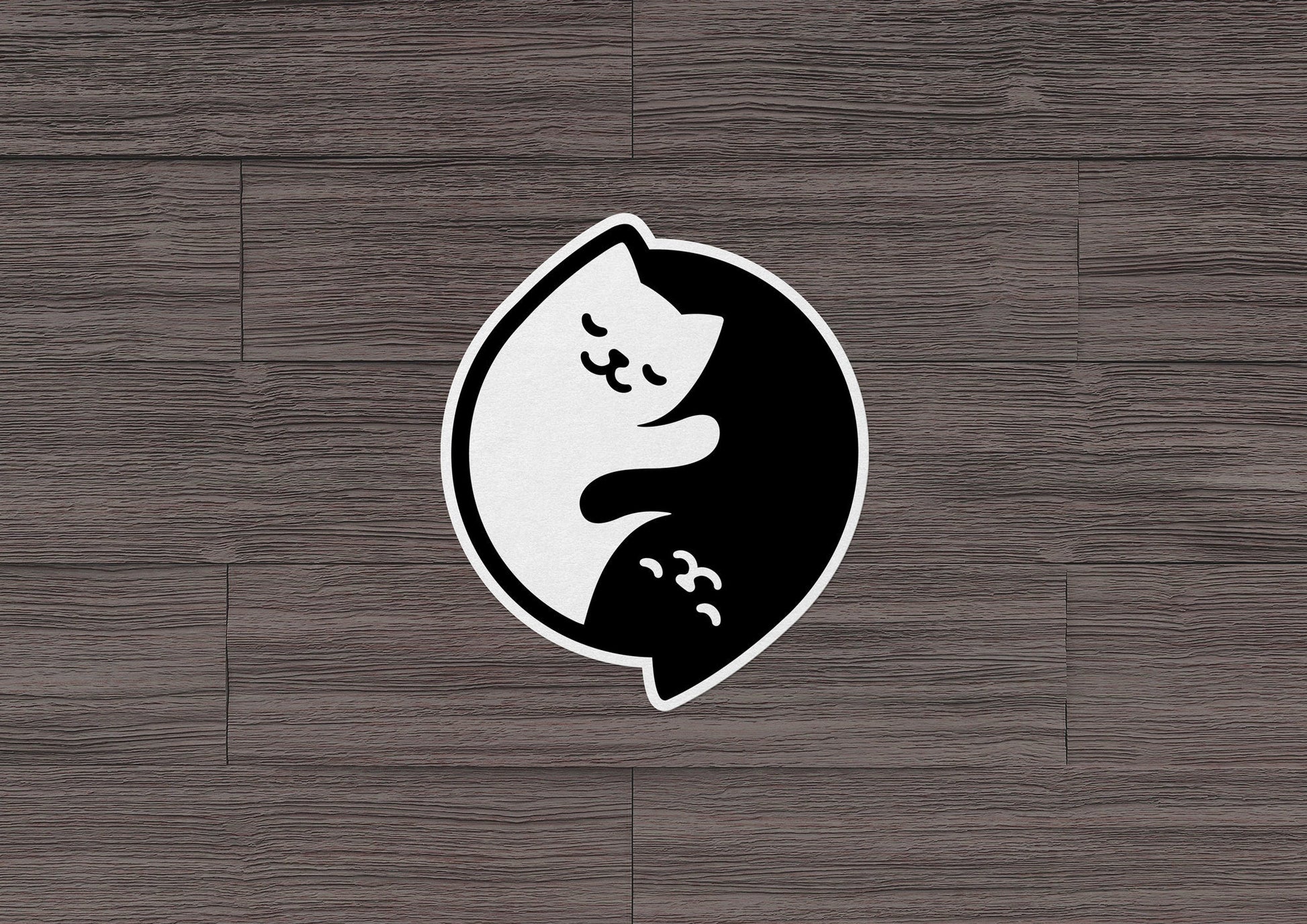 Yin Yang Cats * STICKER OR MAGNET * Die-Cut | Vinyl | Decal | Waterproof | Weatherproof