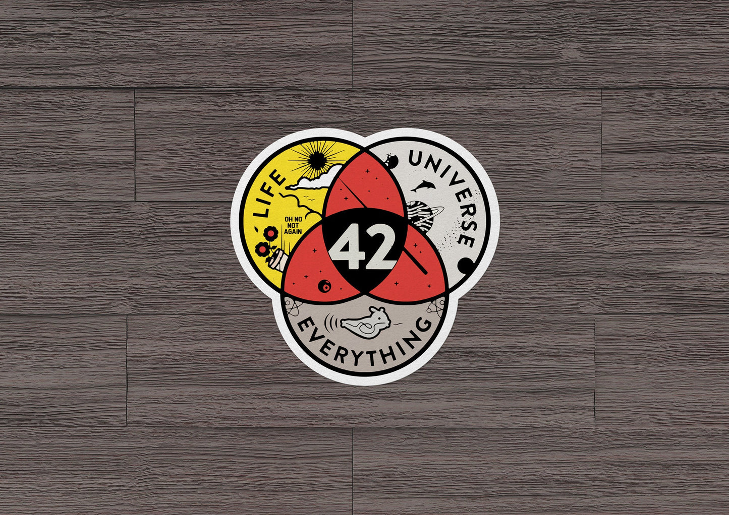 42 ~ The Answer to Life, the Universe, and Everything * STICKER OR MAGNET * Die-Cut | Vinyl | Decal | Waterproof | Weatherproof