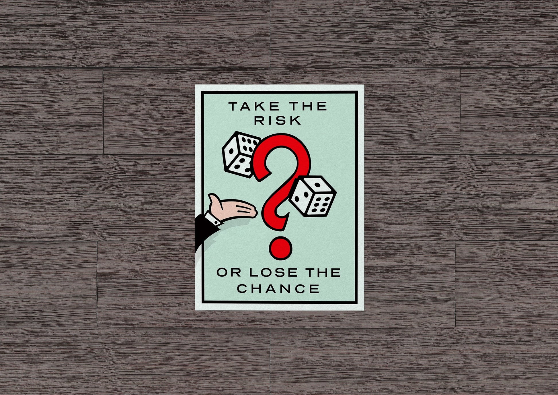 Monopoly Motivation ~ Take the Risk or Lose the Chance * STICKER OR MAGNET * Die-Cut | Vinyl | Decal | Waterproof | Weatherproof