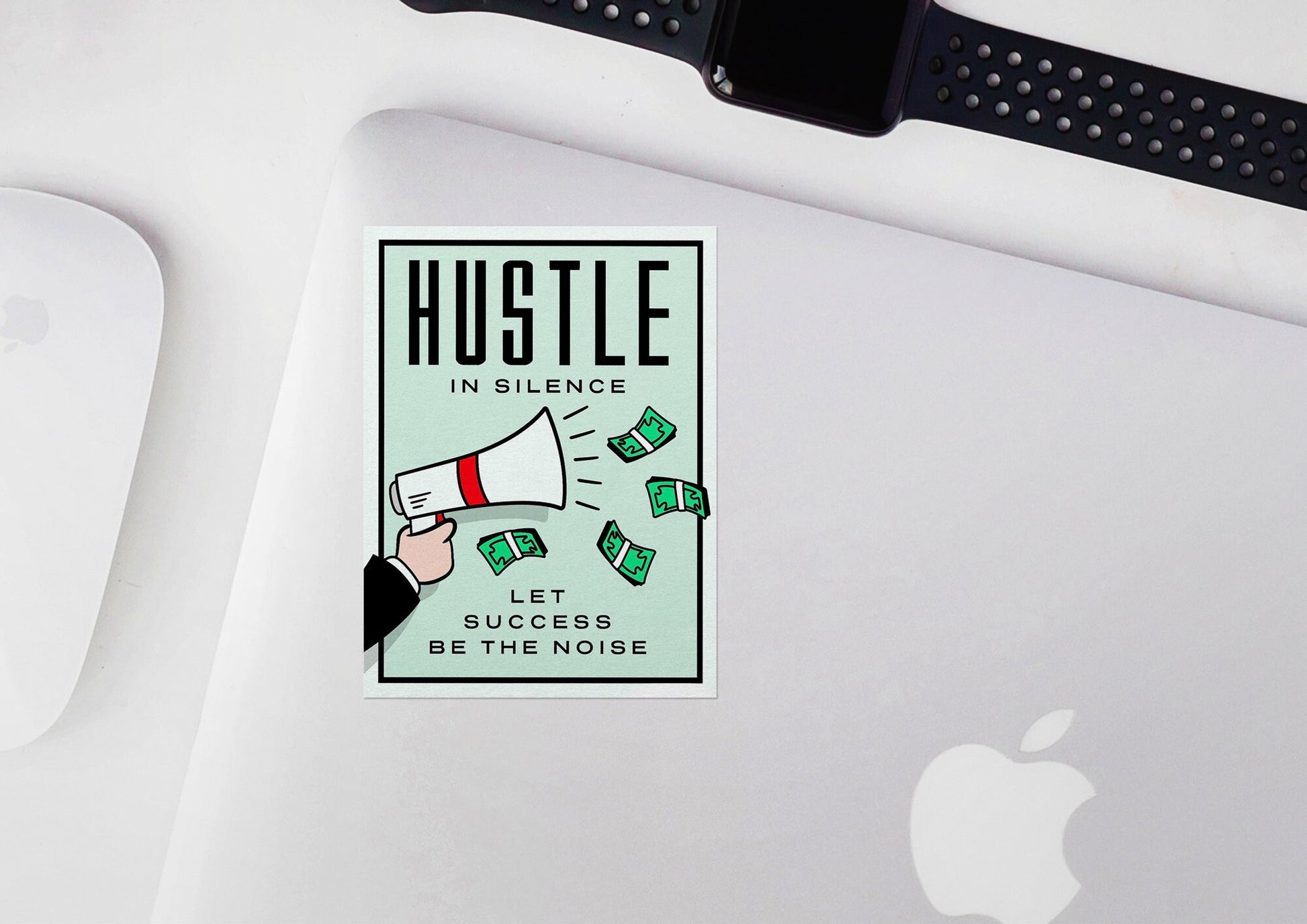 Monopoly Motivation ~ Hustle in Silence Let Success Be the Noise * STICKER OR MAGNET * Die-Cut | Vinyl | Decal | Waterproof | Weatherproof