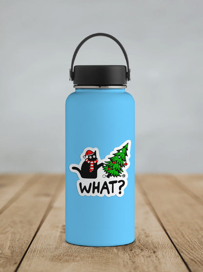 What? Cat Christmas * STICKER OR MAGNET * Die-Cut | Vinyl | Decal | Waterproof | Weatherproof