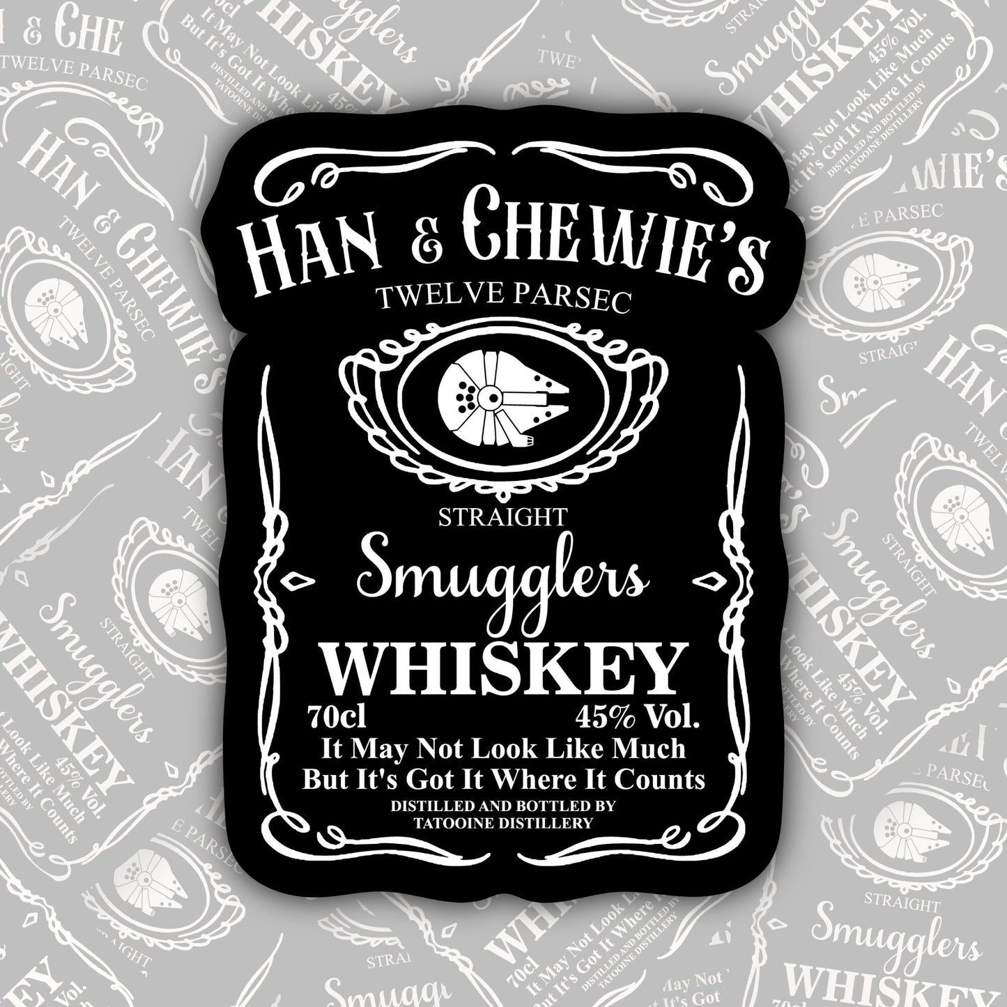 Han & Chewie's Smugglers Whiskey * STICKER OR MAGNET * Die-Cut | Vinyl | Decal | Waterproof | Weatherproof