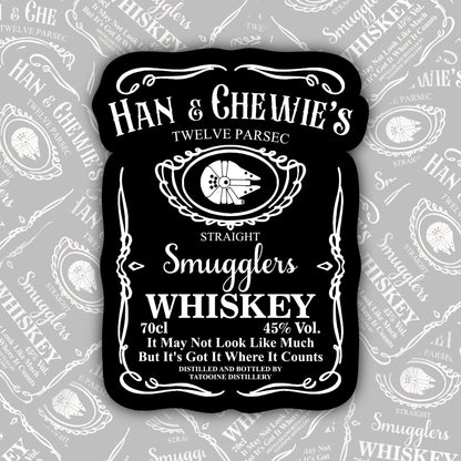 Han & Chewie's Smugglers Whiskey * STICKER OR MAGNET * Die-Cut | Vinyl | Decal | Waterproof | Weatherproof