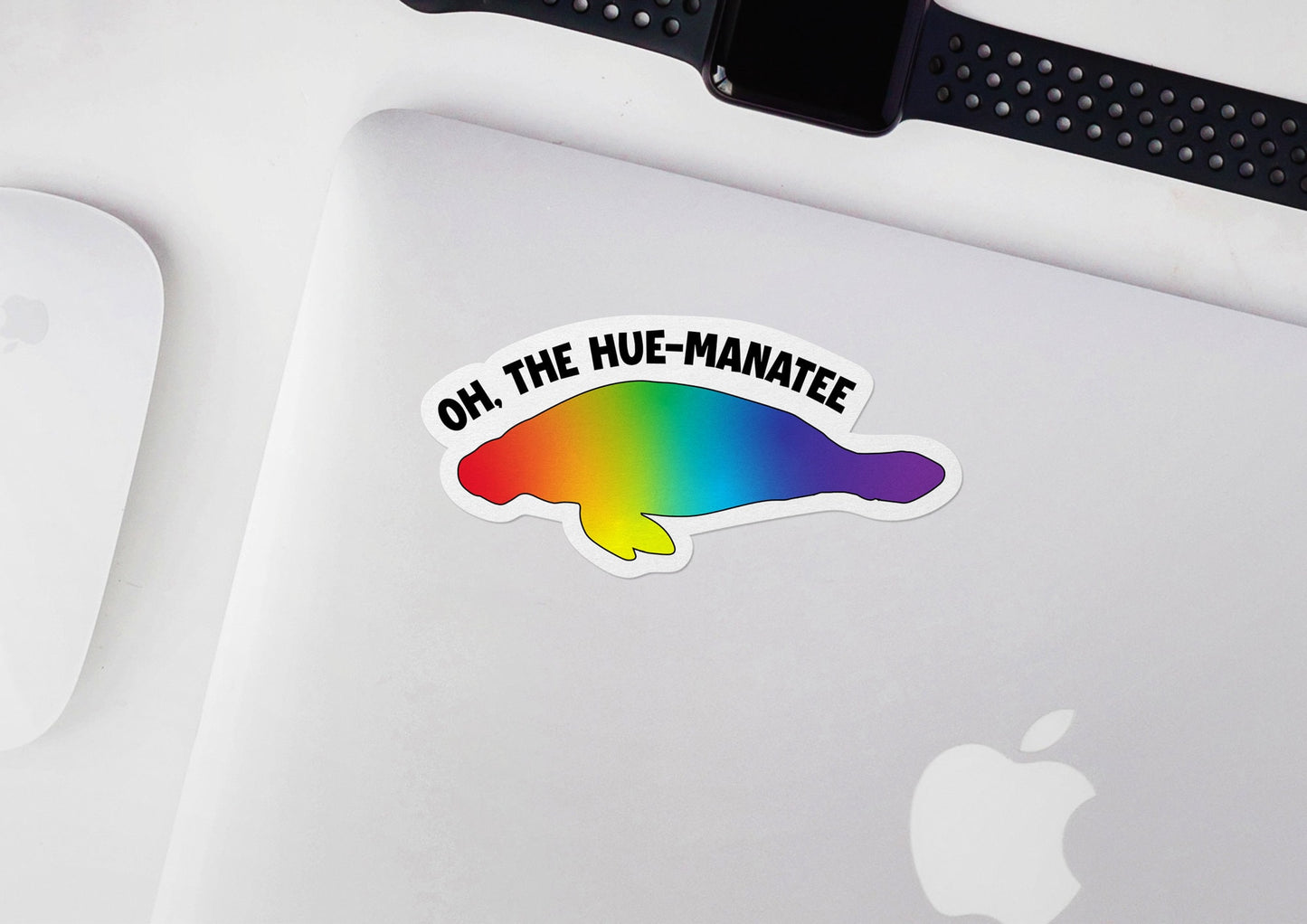 Oh, The Hue-Manatee * STICKER OR MAGNET * Die-Cut | Vinyl | Decal | Waterproof | Weatherproof