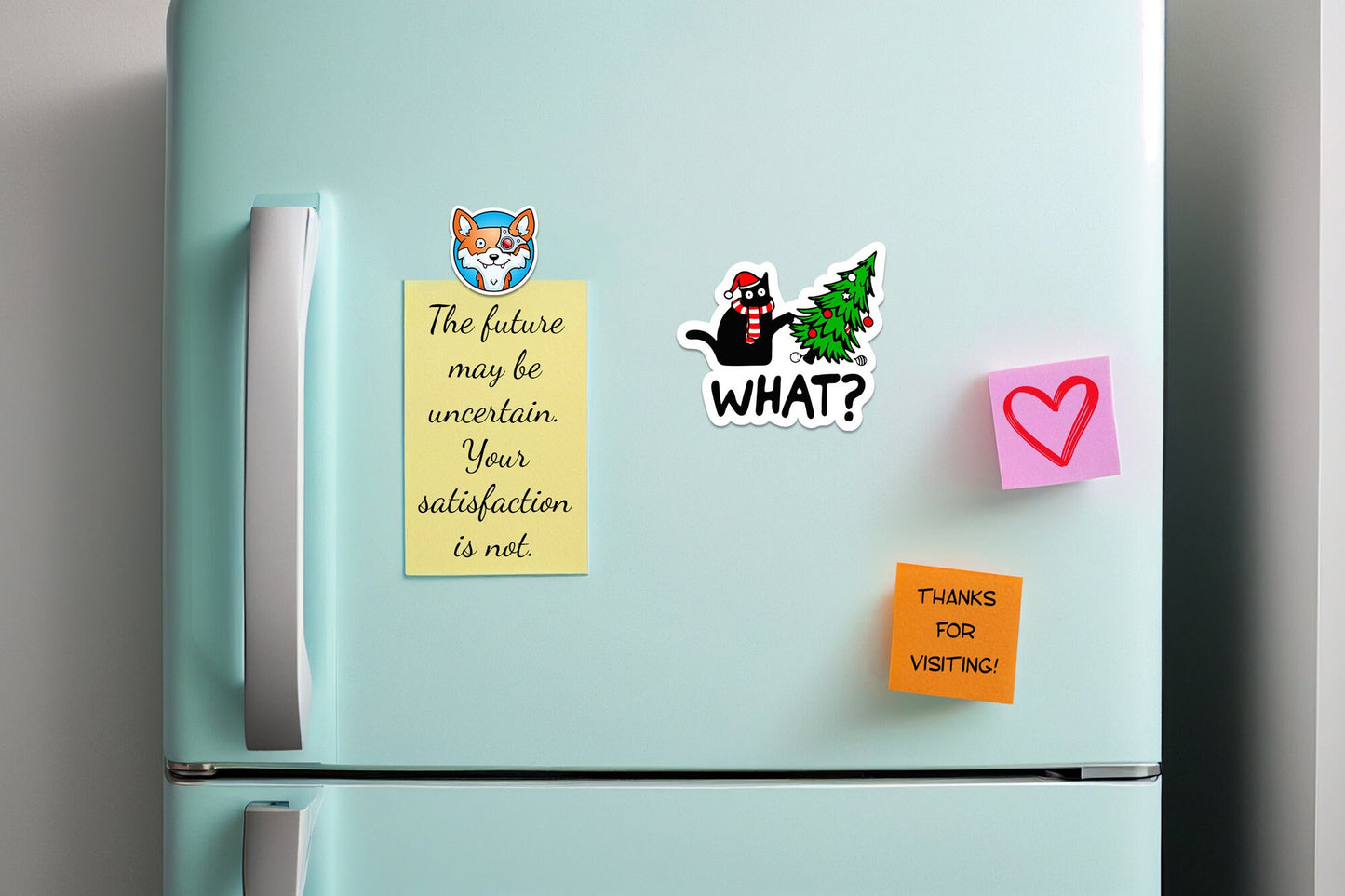 What? Cat Christmas * STICKER OR MAGNET * Die-Cut | Vinyl | Decal | Waterproof | Weatherproof