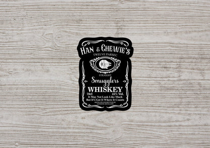 Han & Chewie's Smugglers Whiskey * STICKER OR MAGNET * Die-Cut | Vinyl | Decal | Waterproof | Weatherproof