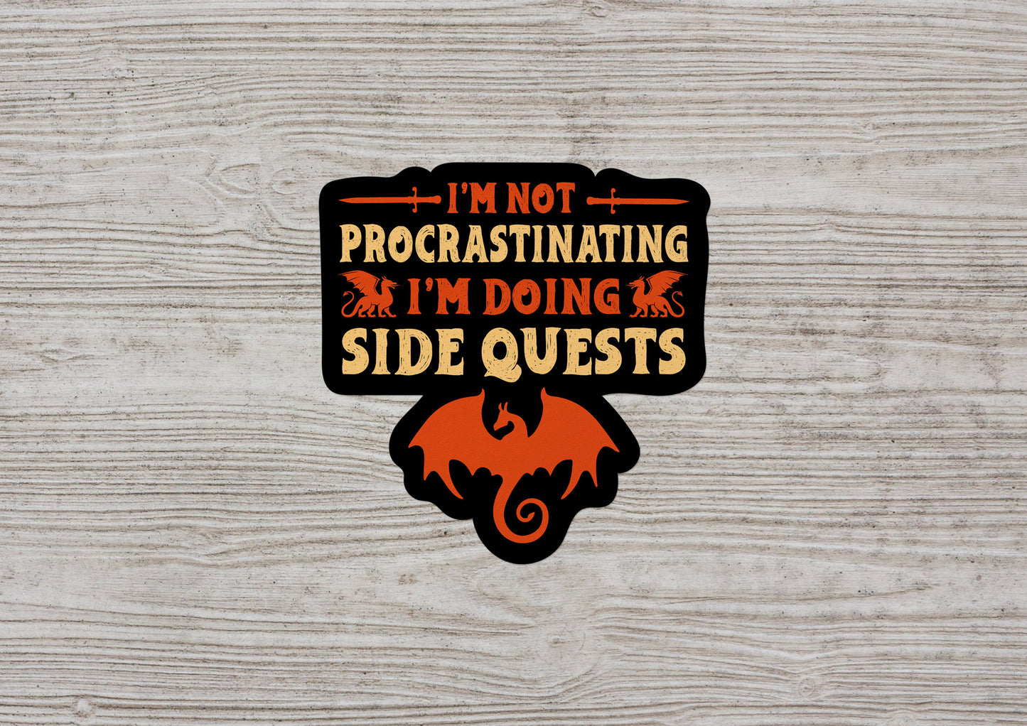 I'm Not Procrastinating I'm Doing Side Quests * STICKER OR MAGNET * Die-Cut | Vinyl | Decal | Waterproof | Weatherproof