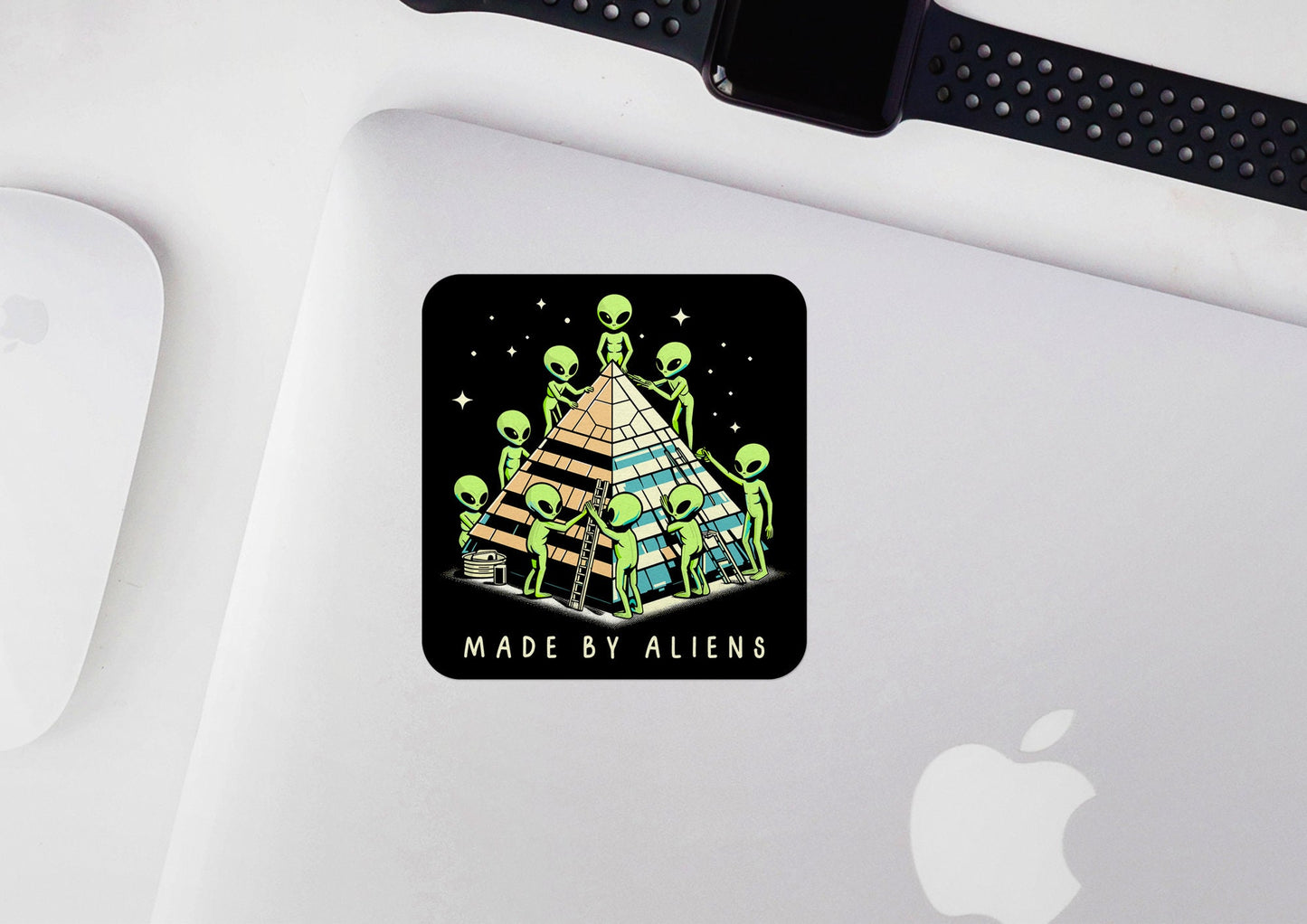 Made By Aliens * STICKER OR MAGNET * Die-Cut | Vinyl | Decal | Waterproof | Weatherproof