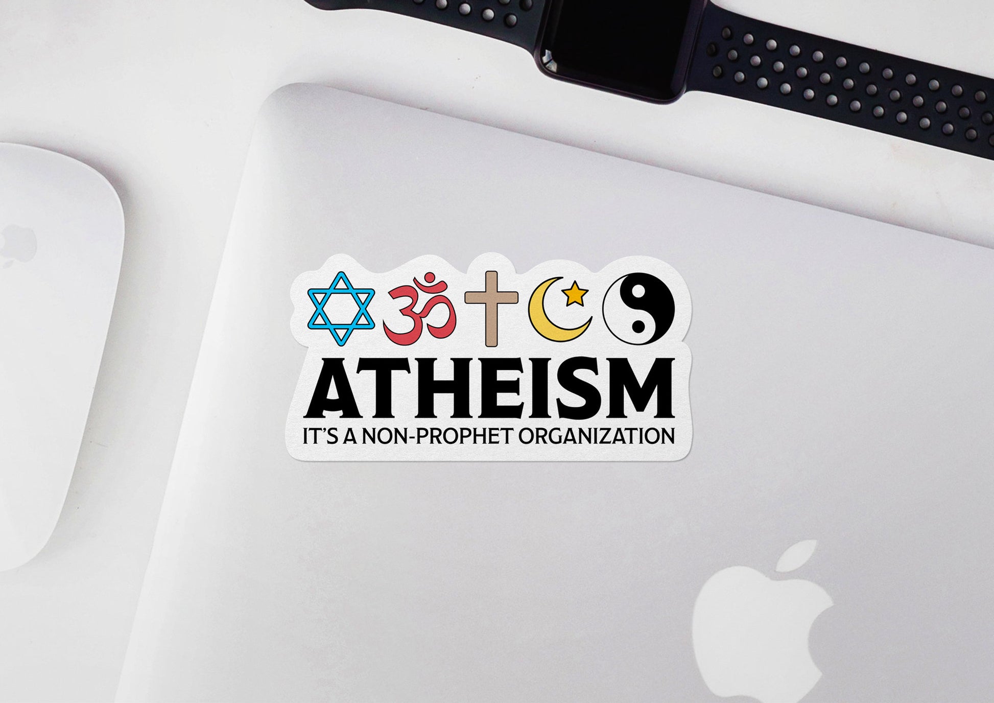 Atheism ~ It's A Non-Prophet Organization * STICKER OR MAGNET * Die-Cut | Vinyl | Decal | Waterproof | Weatherproof