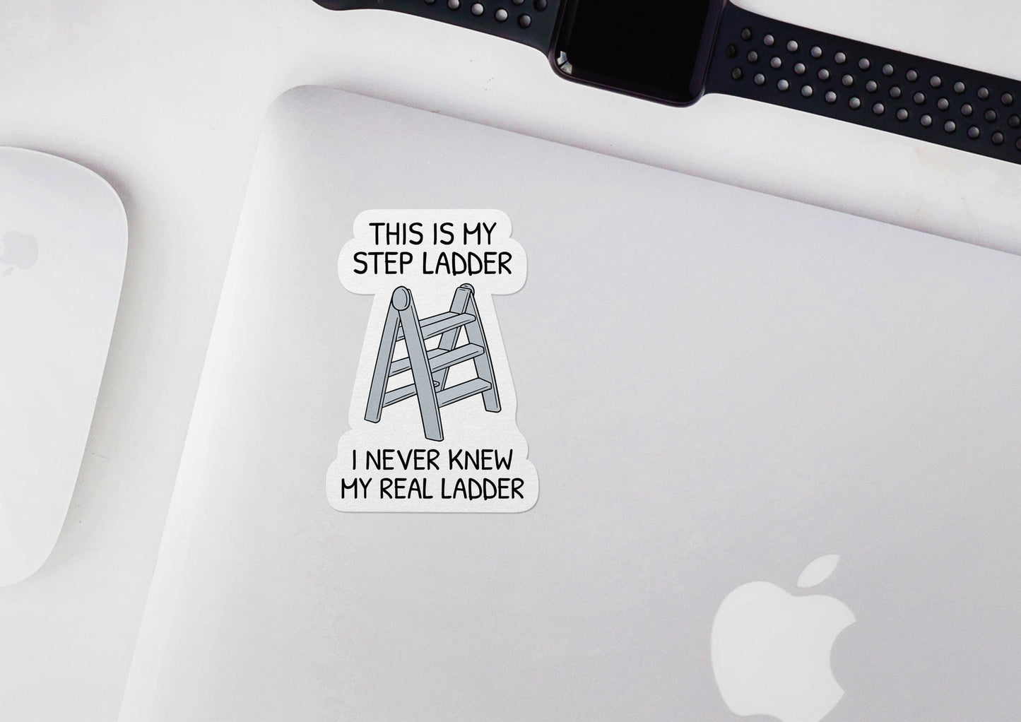 This Is My Step Ladder ~ I Never Knew My Real Ladder * STICKER OR MAGNET * Die-Cut | Vinyl | Decal | Waterproof | Weatherproof