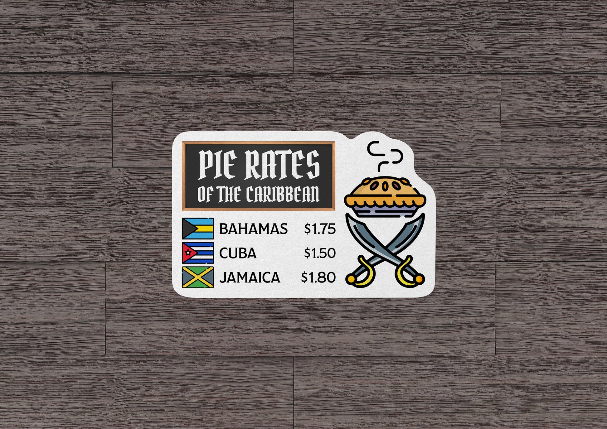 Pie Rates of the Caribbean * STICKER OR MAGNET * Die-Cut | Vinyl | Decal | Waterproof | Weatherproof