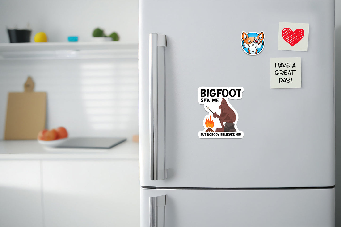 Bigfoot Saw Me But Nobody Believes Him * STICKER OR MAGNET * Die-Cut | Vinyl | Decal | Waterproof | Weatherproof