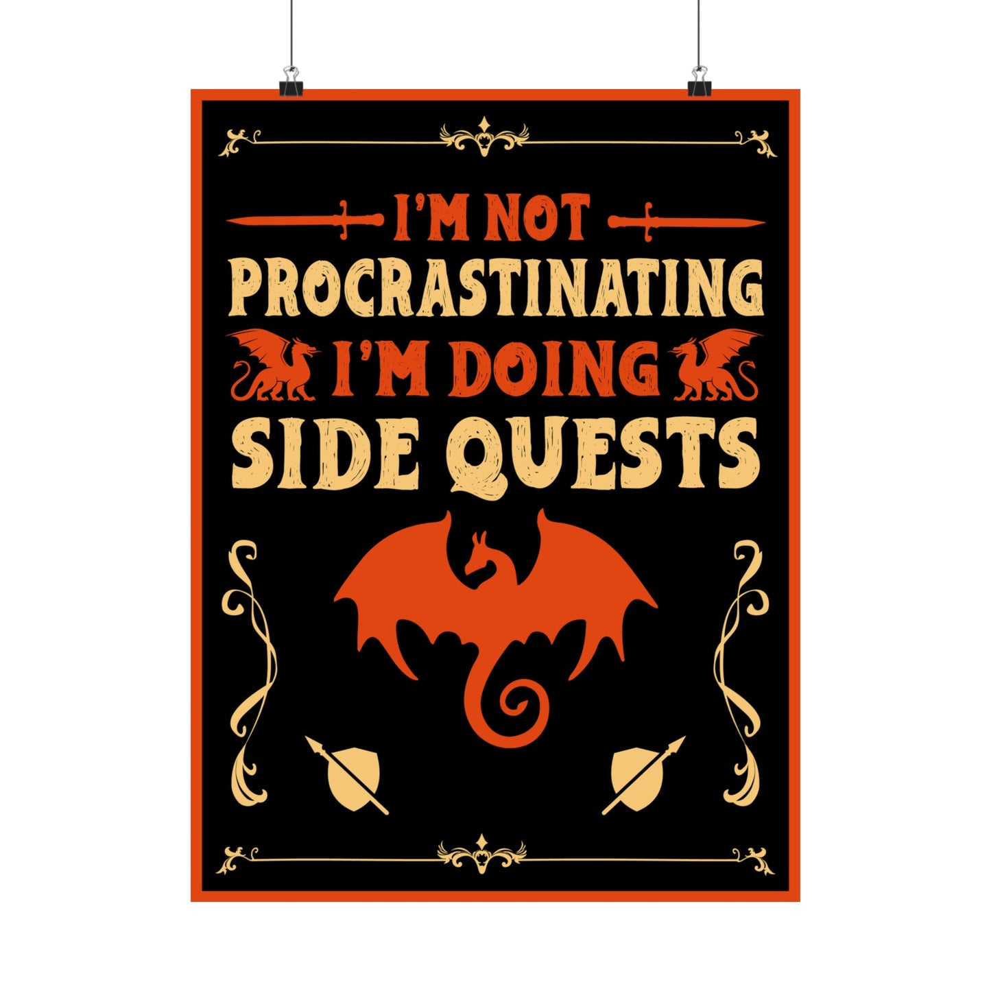 I'm Not Procrastinating ~ I'm Doing Side Quests POSTER Premium Matte Wall Hanging