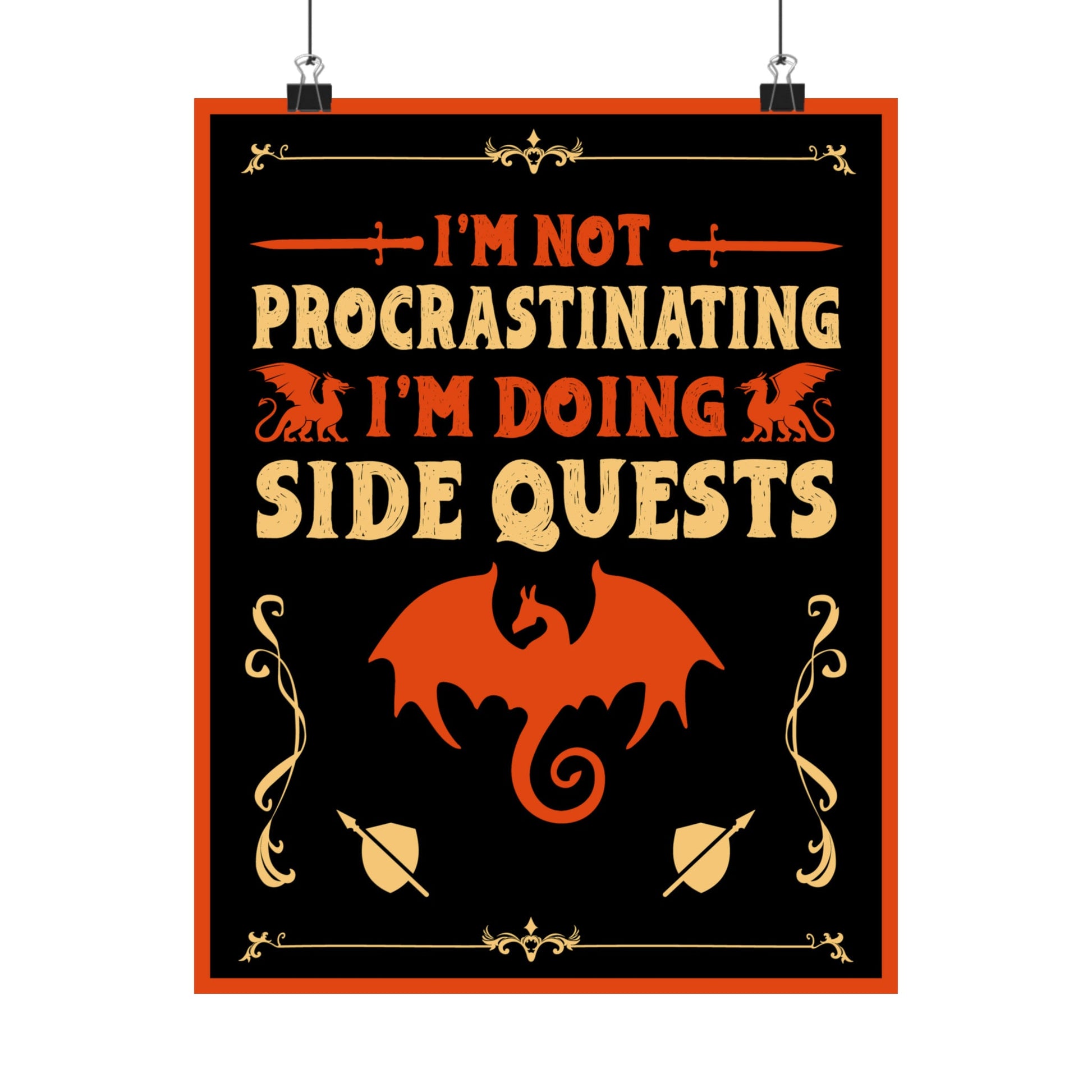 I'm Not Procrastinating ~ I'm Doing Side Quests POSTER Premium Matte Wall Hanging