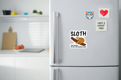 Sloth ~ The Cutest Of All The Deadly Sins * STICKER OR MAGNET * Die-Cut | Vinyl | Decal | Waterproof | Weatherproof