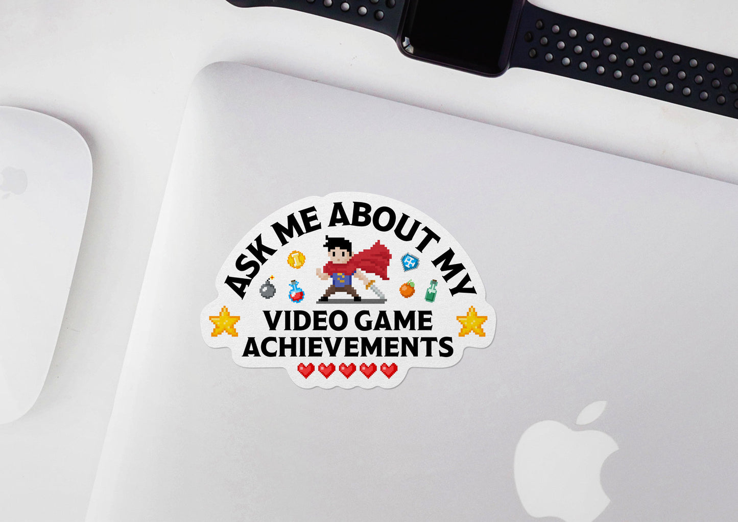 Ask Me About My Video Game Achievements * STICKER OR MAGNET * Die-Cut | Vinyl | Decal | Waterproof | Weatherproof